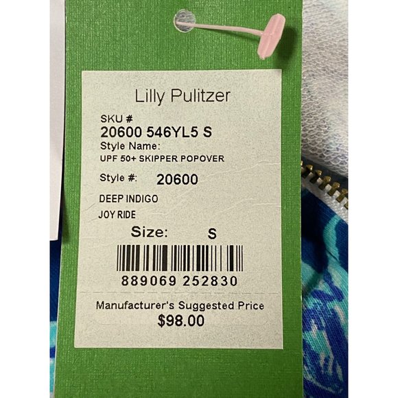 Lilly Pulitzer Women's Small 1/2 Zip Skipper Popover Deep Indigo Joy Ride NWT - Picture 12 of 13